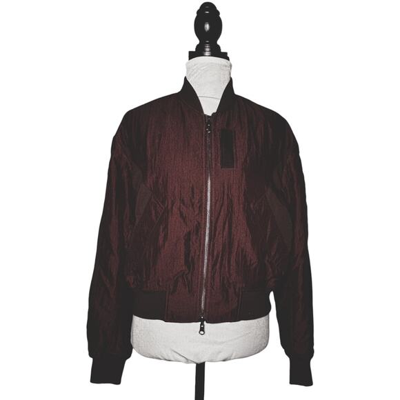 Vince Reversible Bomber Jacket Maroon Navy Blue Size Medium - Picture 3 of 13